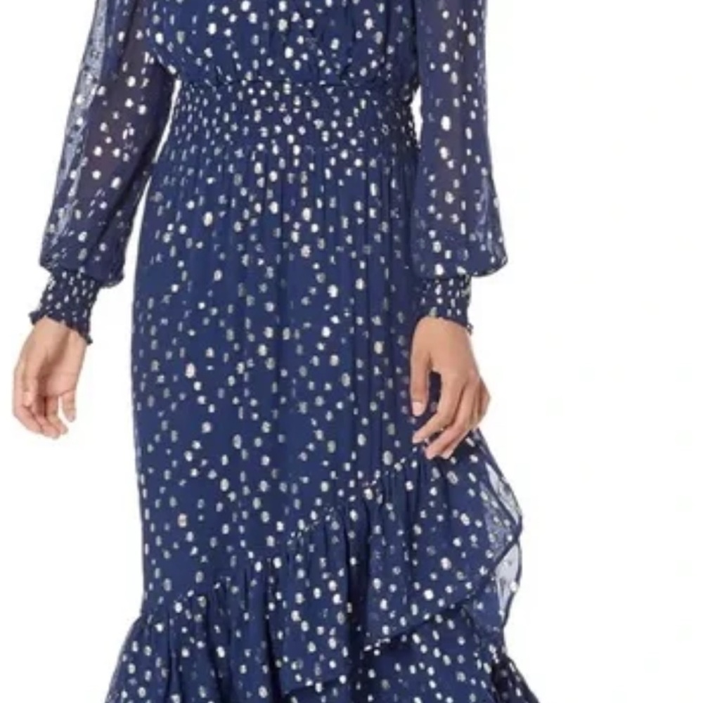 NEVER WORN Lilly Pulitzer Cristiana Midi Navy Blue Long Sleeve Dress - Picture 3 of 7